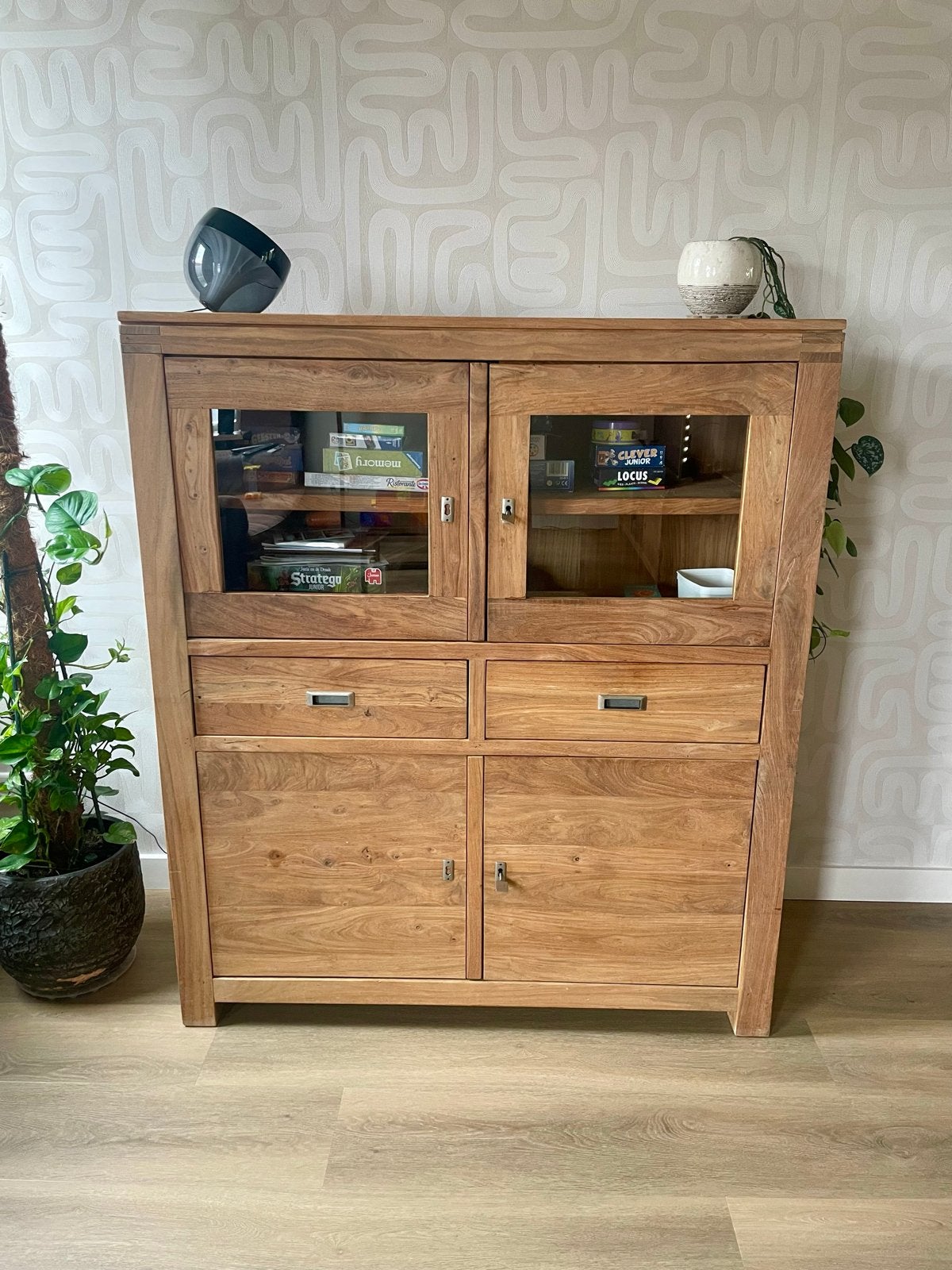Z.s.m. ophalen. Teak houten servieskast Henders & Hazel, Ophalen, Gebruikt, 100 tot 150 cm, Teakhout