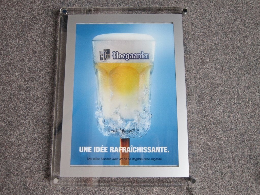 HOEGAARDEN BIER LED LICHTRECLAME, Ophalen, Zo goed als nieuw, Overige typen, Overige merken