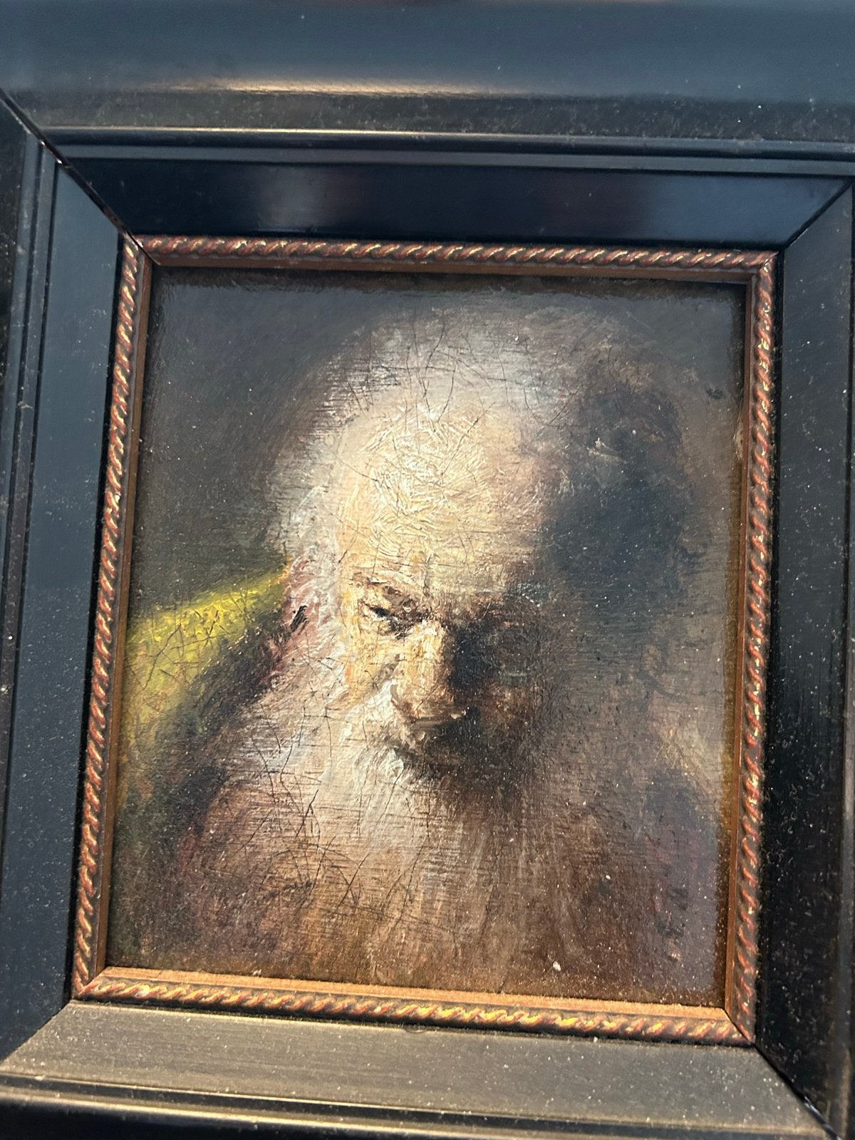 Oud Meester Portret Olieverf op Paneel Rembrand stijl., Antiek en Kunst, Kunst | Schilderijen | Klassiek, Ophalen, Paneel, Portret of Personen