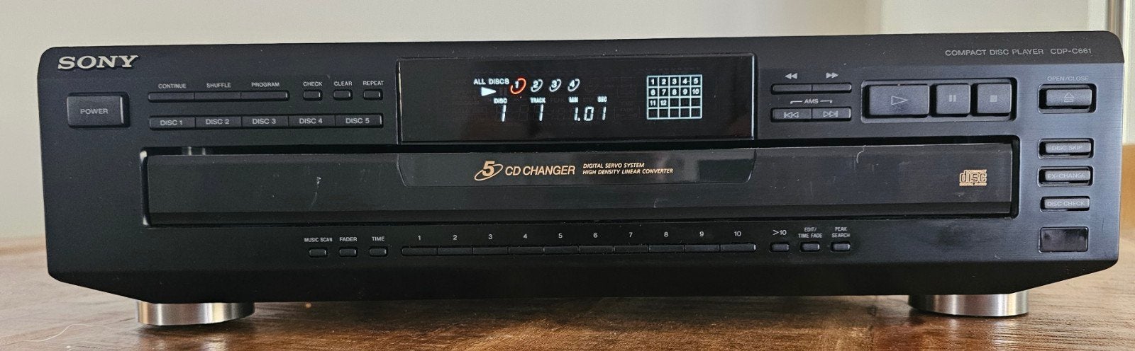 Sony CDP-C661 5-CD Wisselaar met Afstandsbediening, Ophalen, Zo goed als nieuw, Sony, Wisselaar