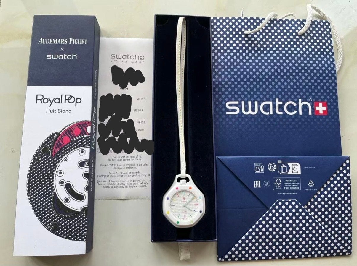 Audemars Piguet x Swatch Royal Pop Huit Blanc Zakhorloge, Sieraden, Tassen en Uiterlijk, Horloges | Dames, Verzenden, Swatch, Nieuw