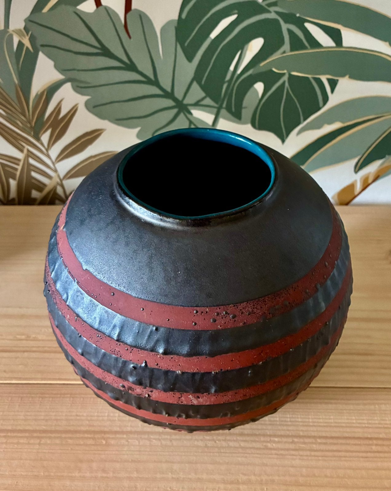 Vintage fat-lava keramiekvaas Carstens West-Duitsland, Huis en Inrichting, Ophalen of Verzenden, Zo goed als nieuw, Rood