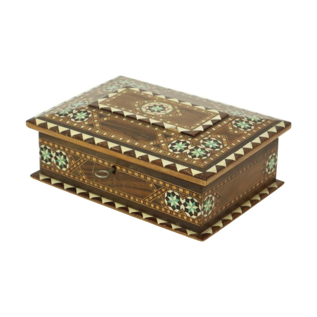 Juwelendoos Marqueterie Inlegwerk Sierraden Trinket Doos, Antiek en Kunst, Ophalen of Verzenden