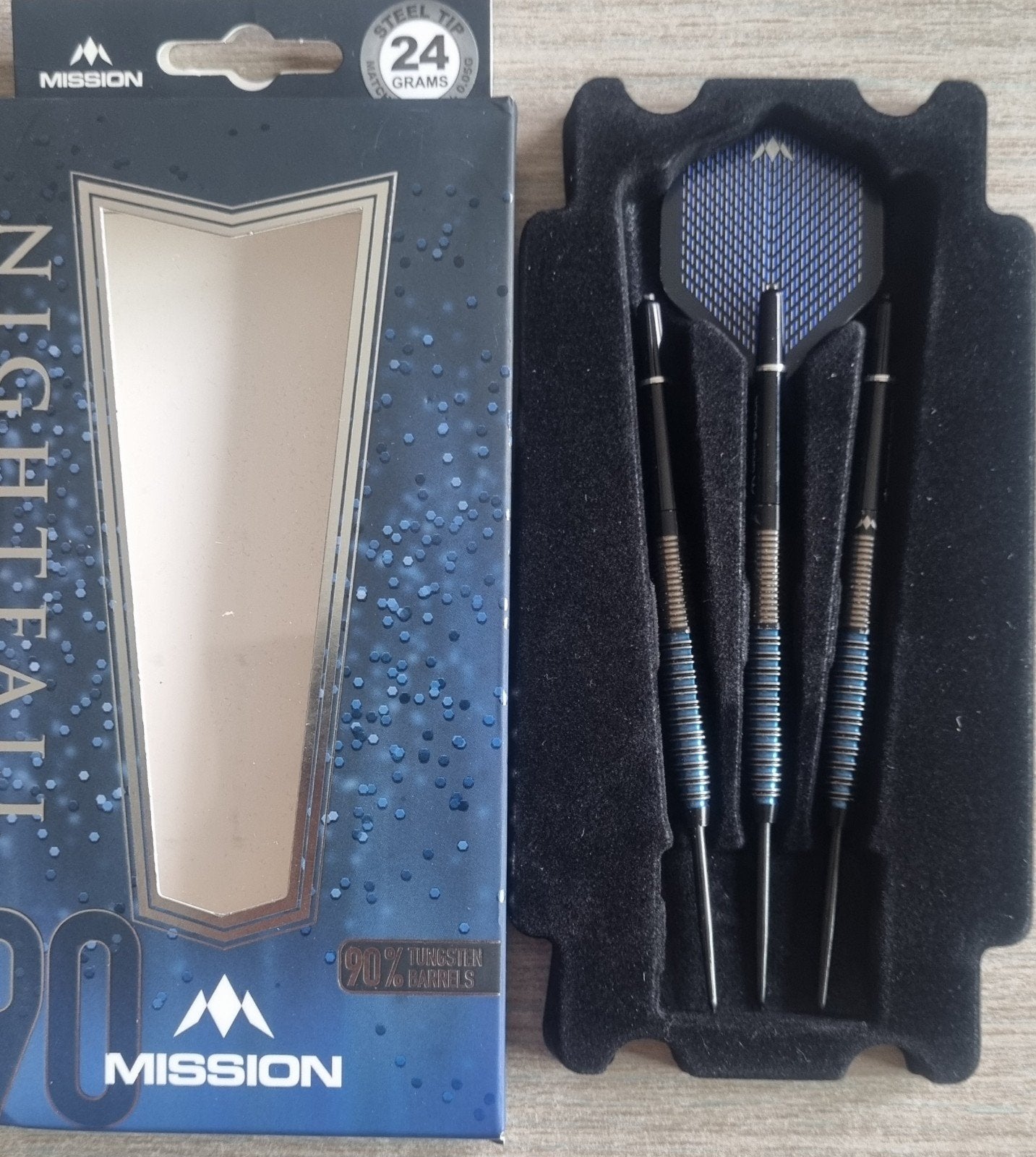 Mission Nightfall Darts 24 gram - 90% Tungsten, Ophalen of Verzenden, Nieuw, Pijlen, Soft tip