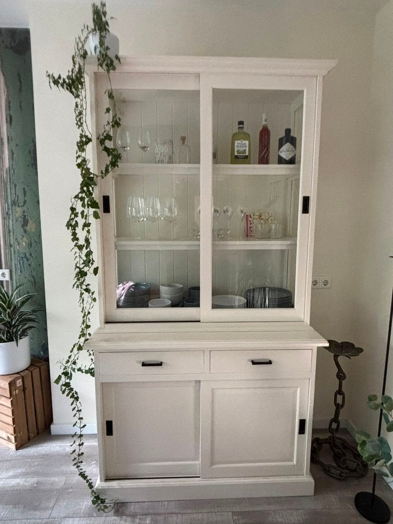Buffetkast wit (120br x 220hg) - ruim en tijdloos, Ophalen, 200 cm of meer, Zo goed als nieuw, Tijdloos wit. Past altijd! Huis / slaapkamer, kantoor of keuken