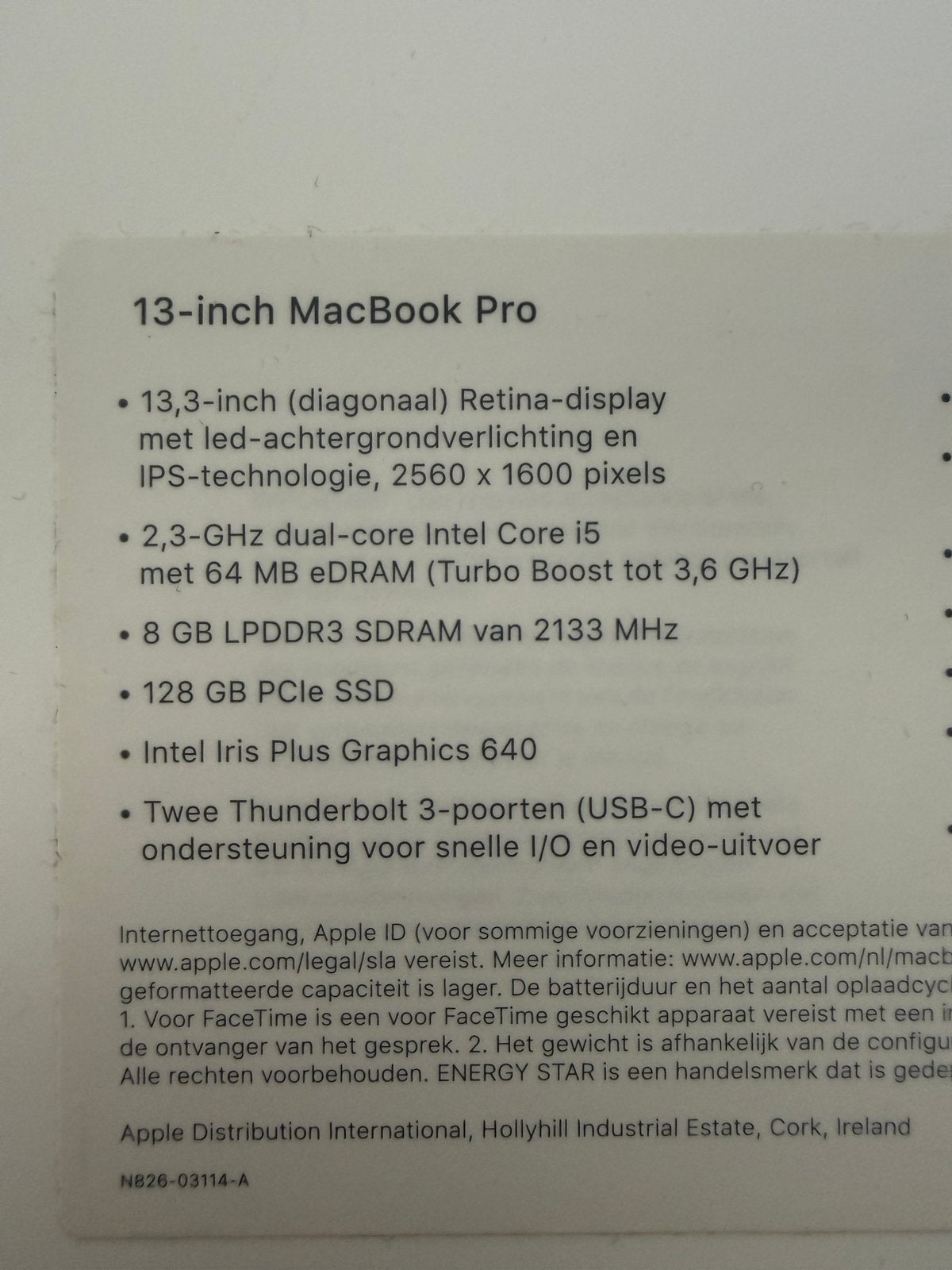 Macbook Pro 13inch, 8gb/128gb ssd, Computers en Software, 2 tot 3 Ghz, 13 inch, Zo goed als nieuw, Ophalen