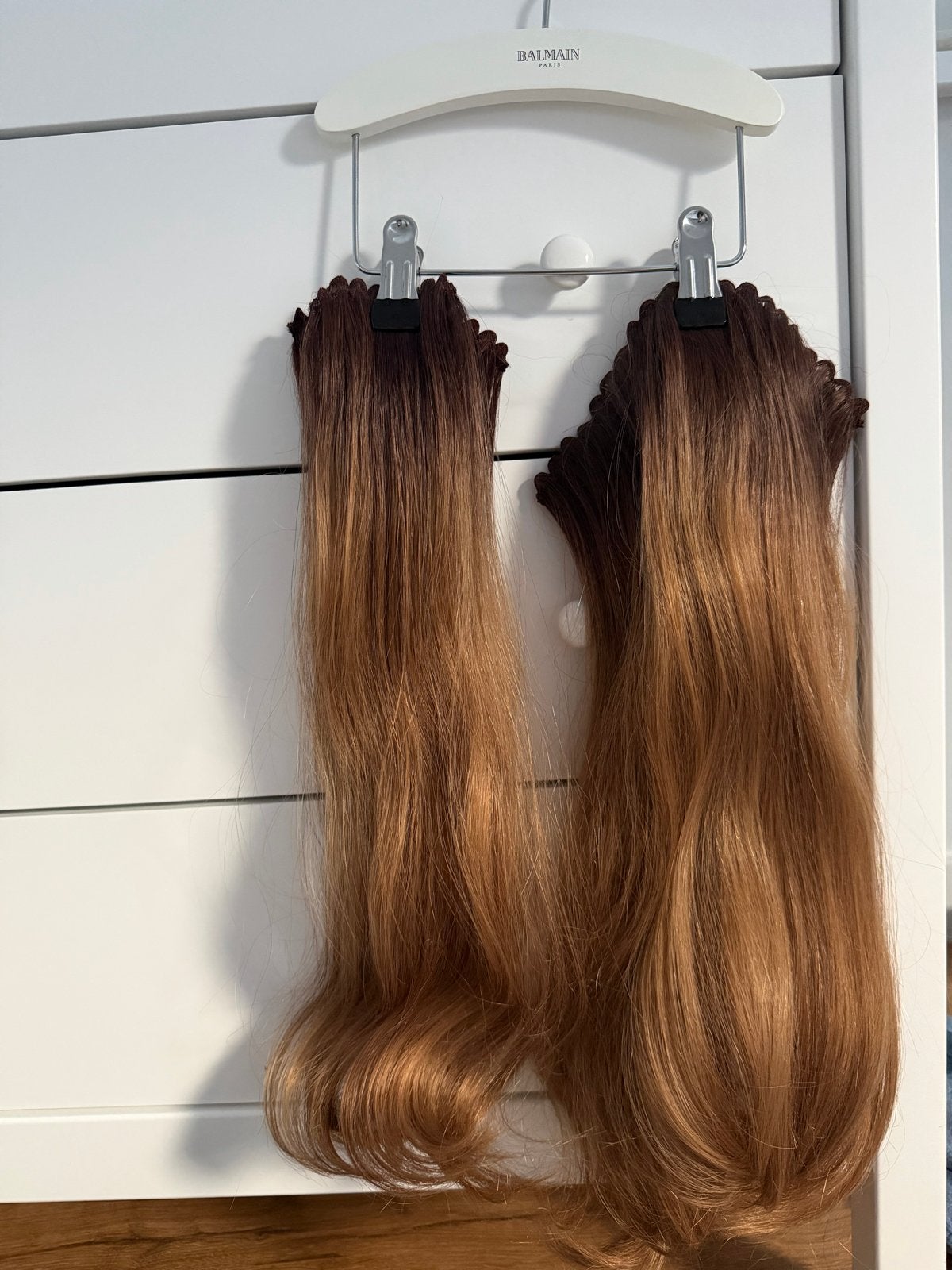 Balmain Clip-in Weft Set - Ombre Haarverlenging, Ophalen of Verzenden, Zo goed als nieuw, Pruik of Haarverlenging
