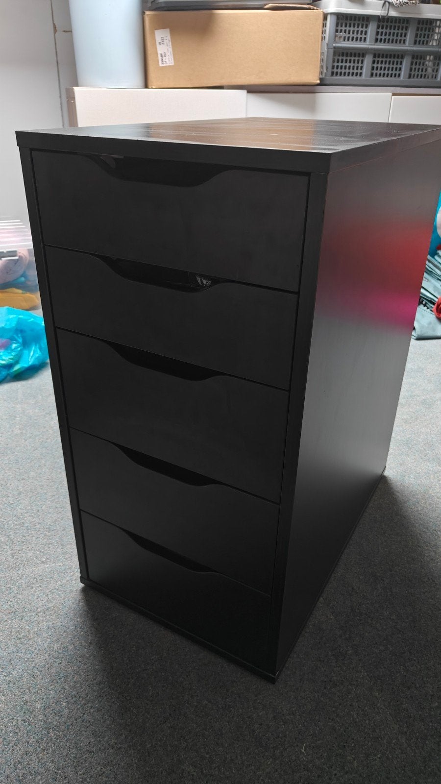 Ikea Alex ladekast donkerbruin / bruinzwart, Ophalen, Minder dan 50 cm, Gebruikt, 5 laden of meer