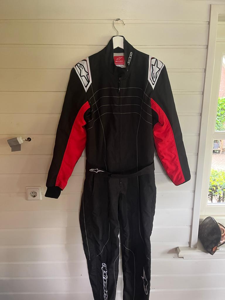 Alpinestars racepak / kartpak - Zwart/Rood, Sport en Fitness, Karting, Ophalen of Verzenden, Zo goed als nieuw, Kleding of Schoenen
