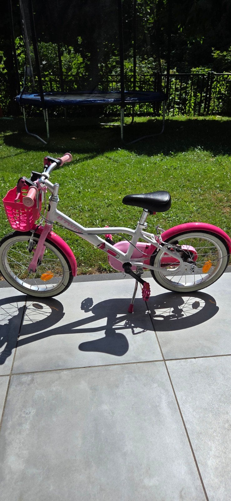 Roze kinderfiets 16 inch met zijwieltjes - Zo goed als nieuw, Ophalen, Zo goed als nieuw, Minder dan 16 inch, Zijwieltjes