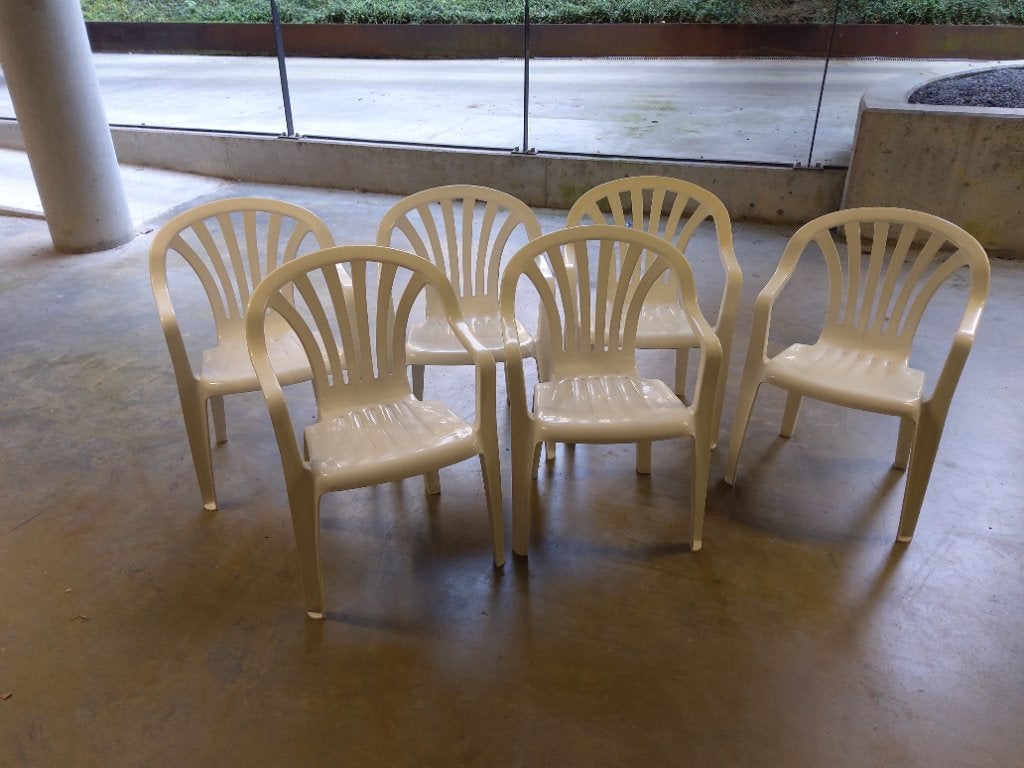 Tuinstoelen, Ophalen, Gebruikt, Kunststof, Stapelbaar