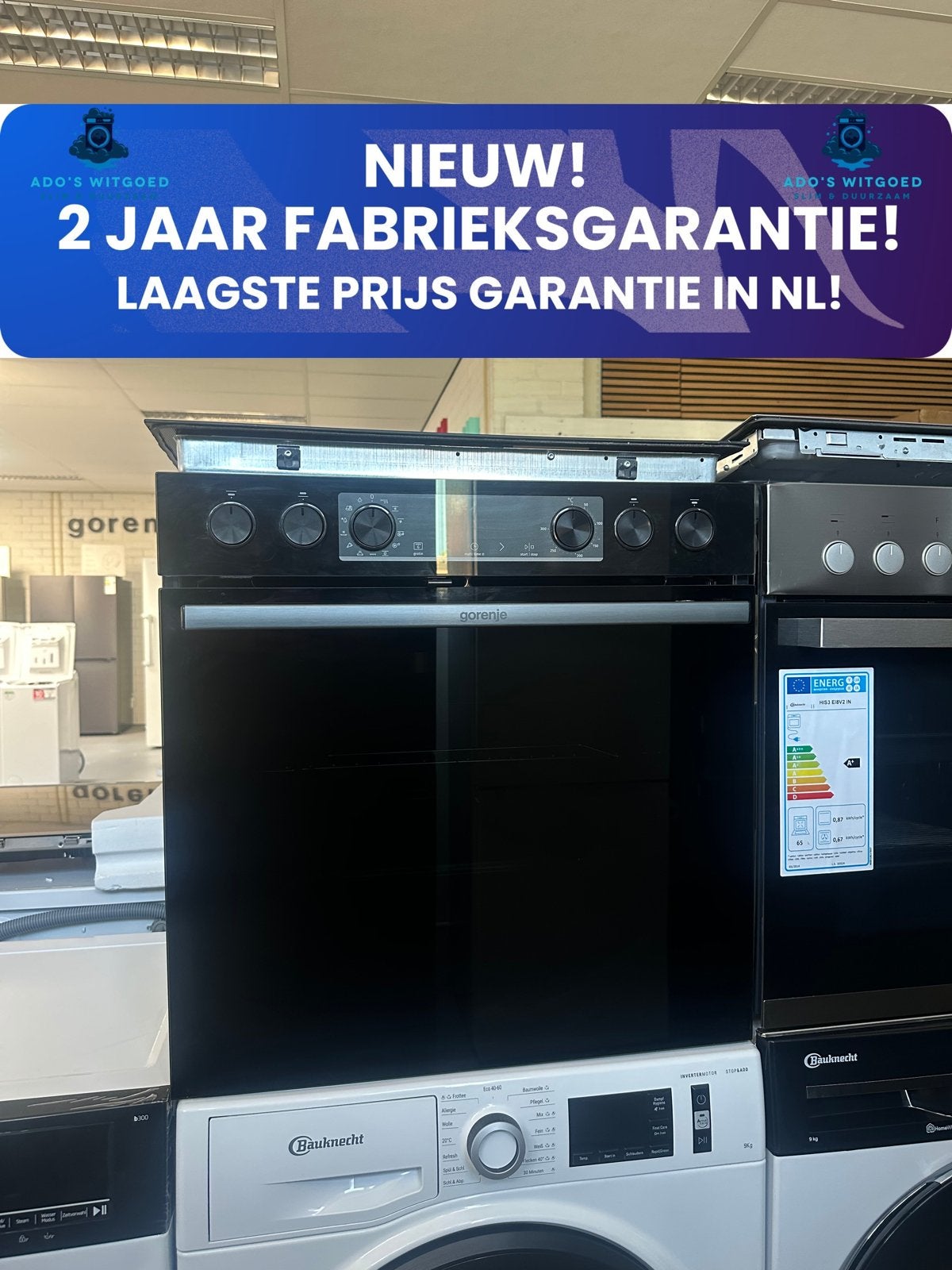 GORENJE SET 60CM INBOUW OVEN + KOOKPLAAT 77L AirFry, 45 tot 50 cm, Hete lucht, Info@adoswitgoed.nl, Kamerlingh Onnestraat 8, Wijchen
