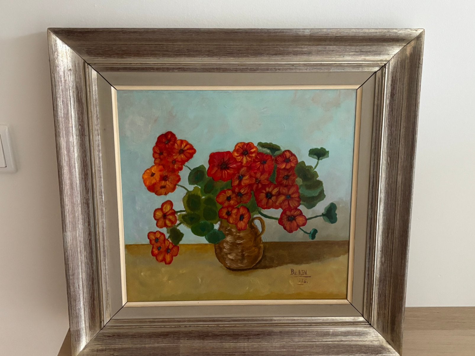 Mooi bloemen schilderij gesigneerd, Ophalen of Verzenden
