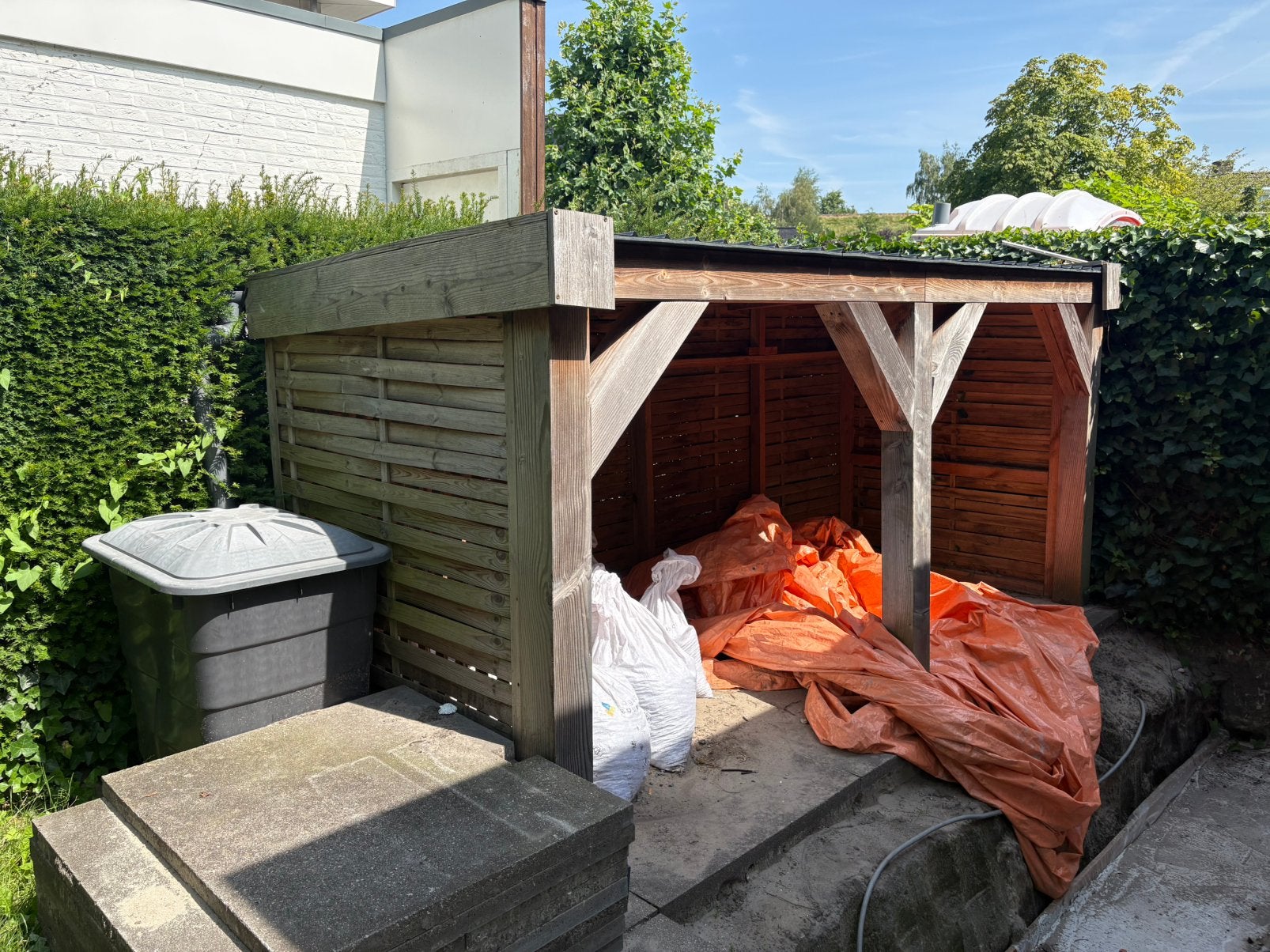 Houten overkapping, Tuin en Terras, Overkappingen, Gebruikt, Overige typen, Ophalen