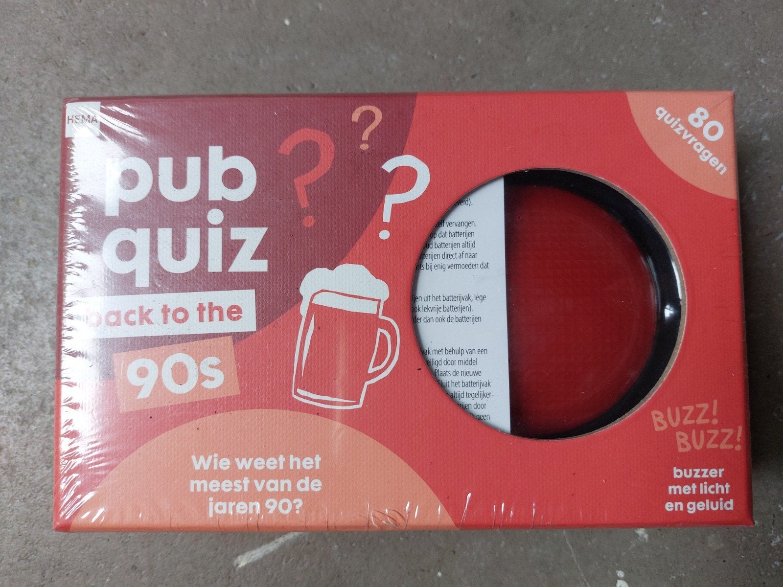 Pubquiz Back to the 90s met Buzzer - Nieuw in verpakking, Vijf spelers of meer, Ophalen of Verzenden, Nieuw, Imagebooks