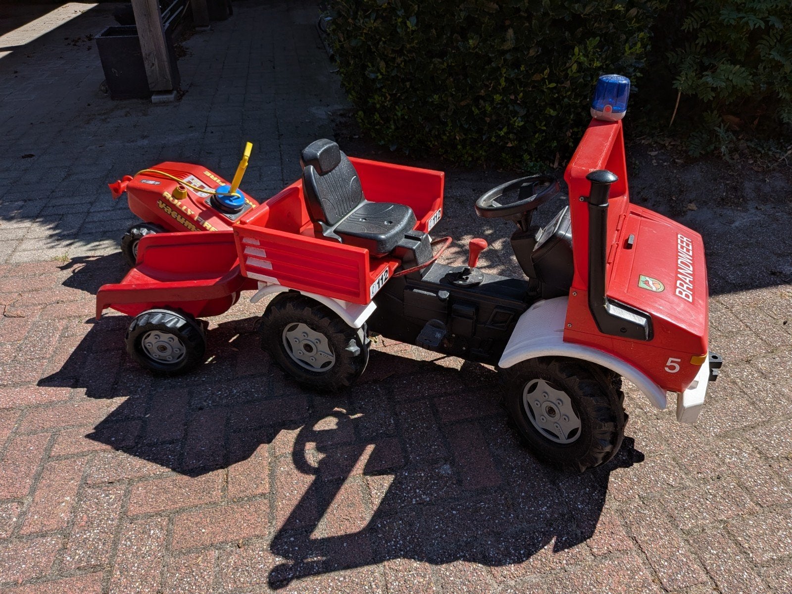Rolly Toys Brandweer Trapauto met aanhanger, Ophalen, Gebruikt, Trapvoertuig