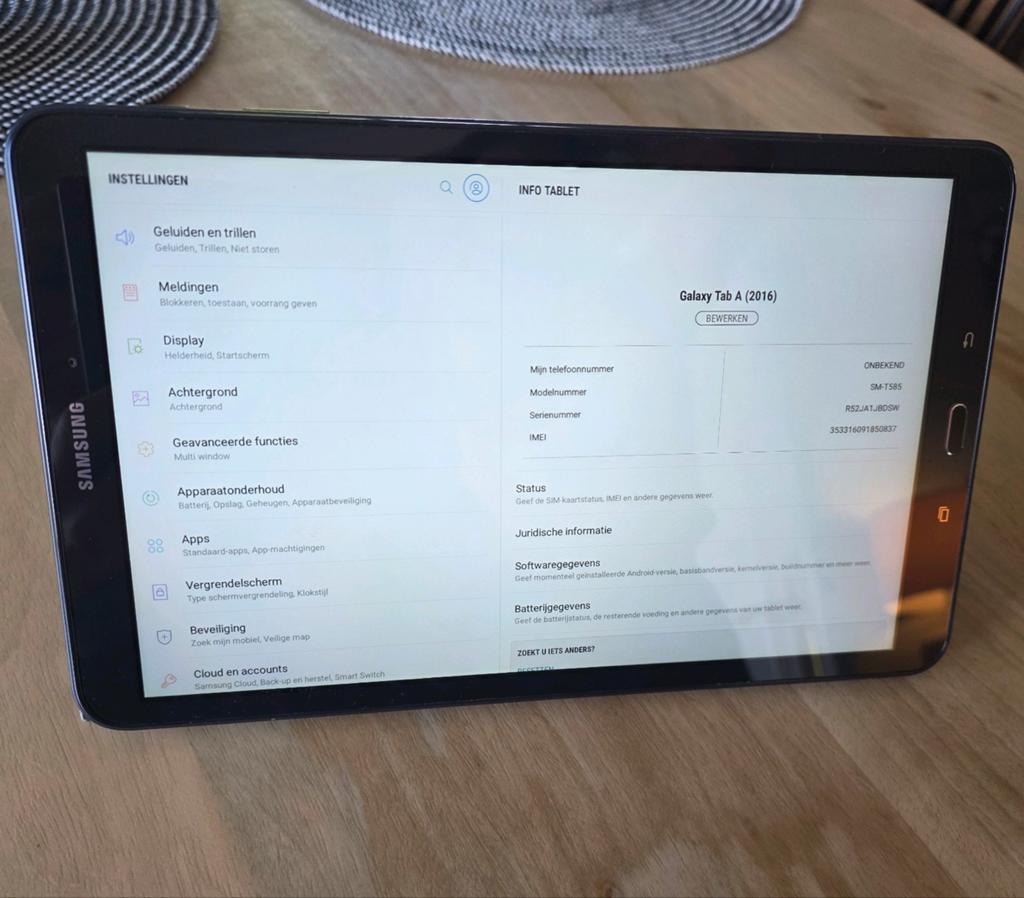 Samsung Galaxy Tab A (2016) - 10.1 inch - Wi-Fi, Computers en Software, Android Tablets, Gebruikt, Wi-Fi, 10 inch, 16 GB, Ophalen of Verzenden