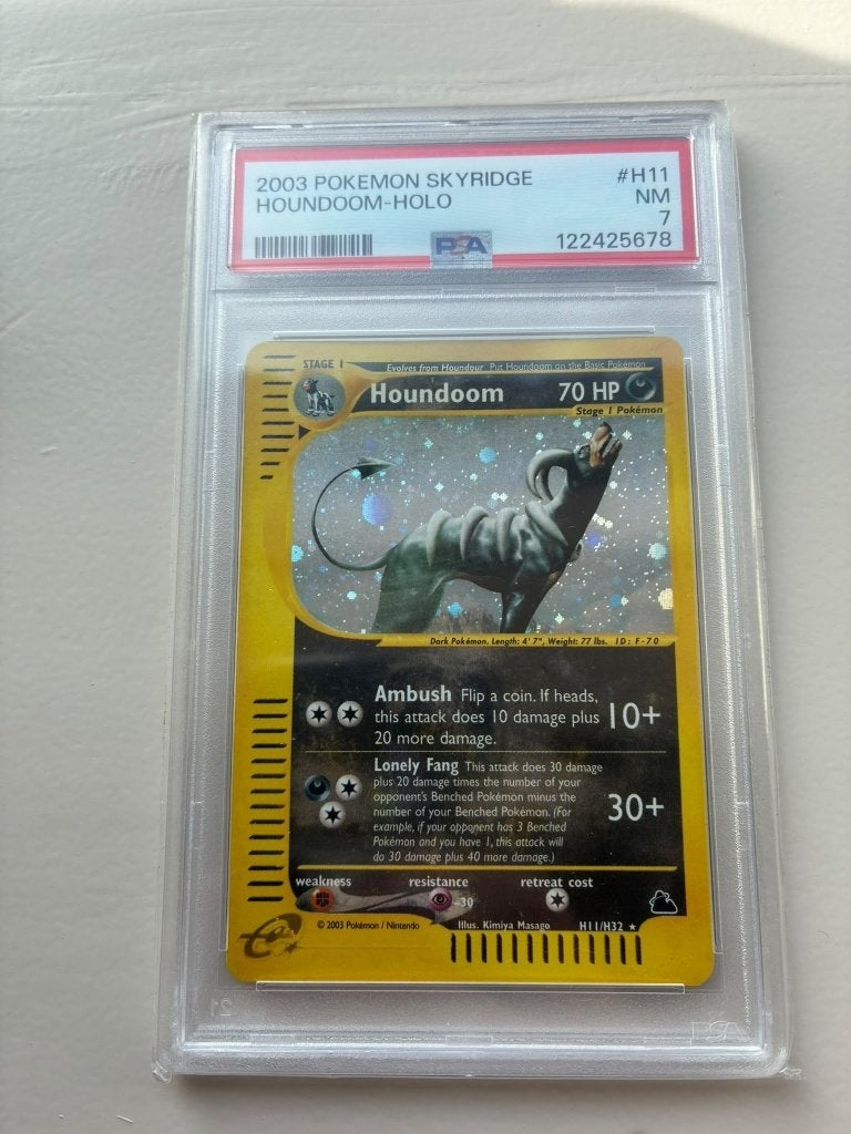 Houndoom | PSA 7 | Pokemon Skyridge, Hobby en Vrije tijd, Ophalen of Verzenden, Zo goed als nieuw, Losse kaart, Foil
