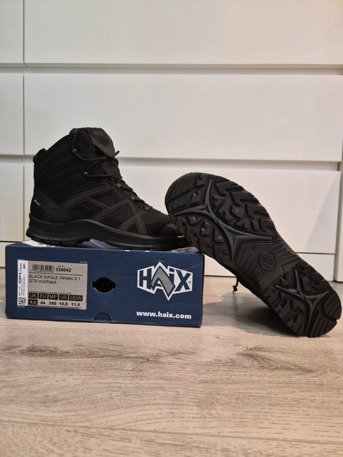 HAIX BLACK EAGLE Athletic 2.1 GTX mid/black - Maat 44, Ophalen, HAIX, Zwart, Nieuw