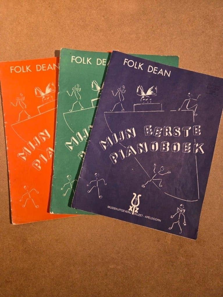 Folk Dean – Mijn Eerste, Tweede & Derde Pianoboek, Muziek en Instrumenten, Bladmuziek, Gebruikt, Klassiek, Les of Cursus, Ophalen of Verzenden
