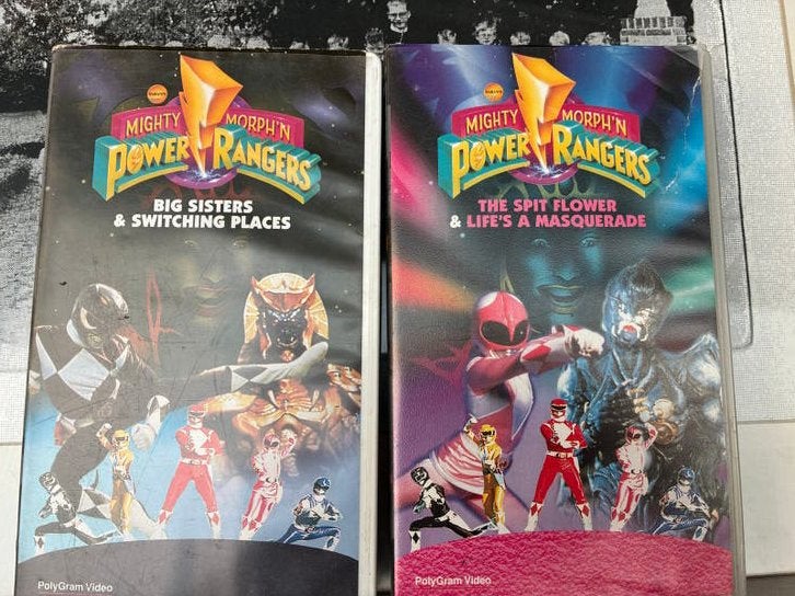 Mighty Morphin Power Rangers VHS - 2 originele videobanden, Cd's en Dvd's, Vanaf 6 jaar, Ophalen of Verzenden, Gebruikt, Actie en Avontuur