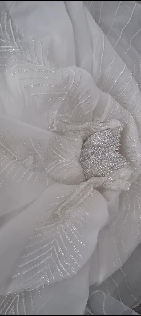 Prachtige Baljurk Bruidsjurk met Diamanten, Kleding | Dames, Ophalen of Verzenden, Zo goed als nieuw, Wit, Trouwjurk