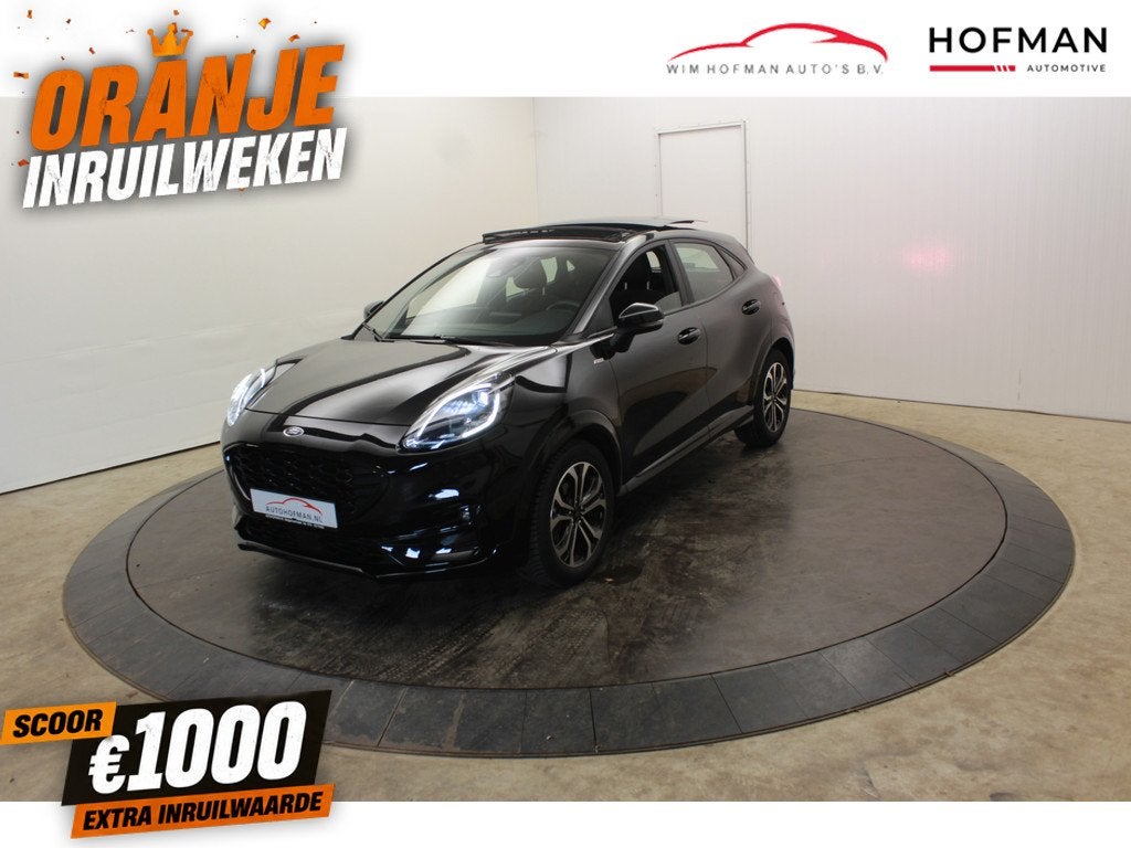 Ford Puma 1.0 EcoBoost Hybrid ST-Line Panodak Cruise Virtual, Auto's, Ford, Automatische klimaatregeling, Zwart, Met garantie (alle)