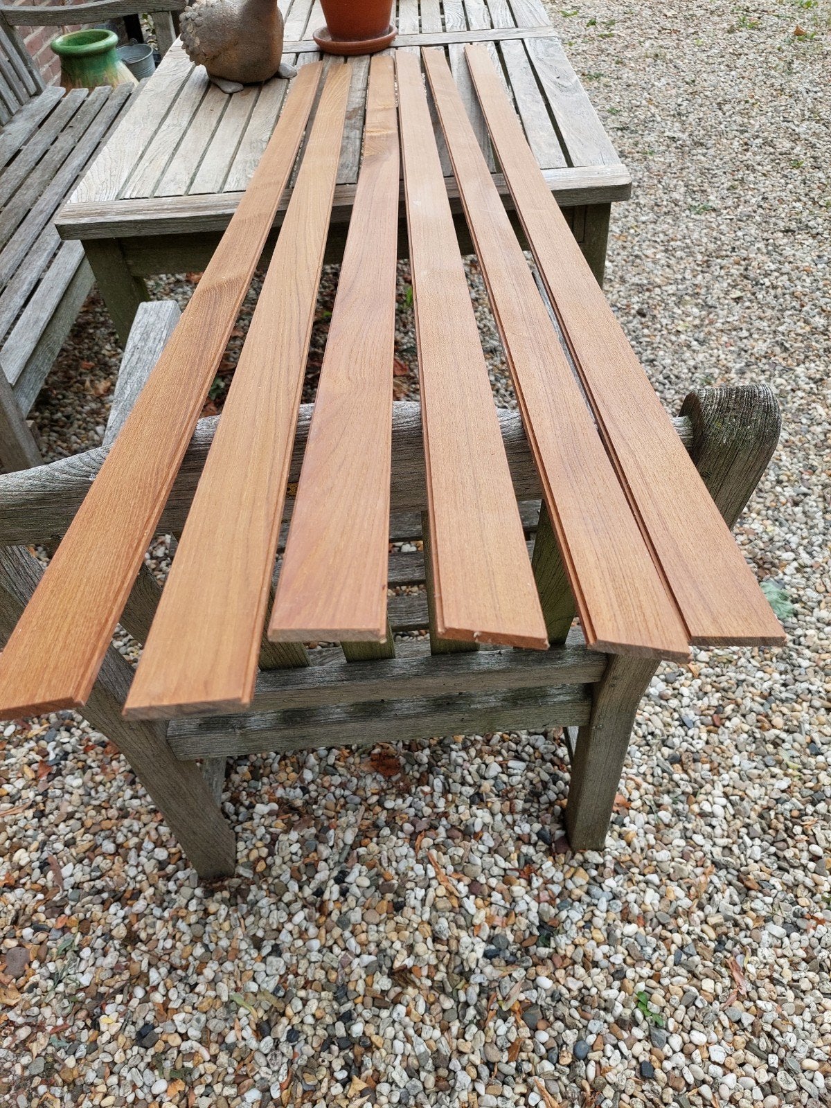 Teakhouten dekdelen 50x7,5 mm, Ophalen, Zo goed als nieuw