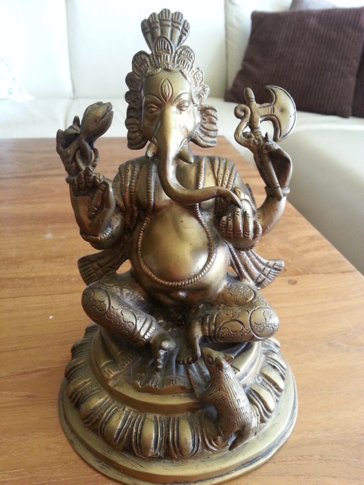 Ganesha beeld - messing - Hindoeïstische godheid, Ophalen of Verzenden, Zo goed als nieuw, Religie