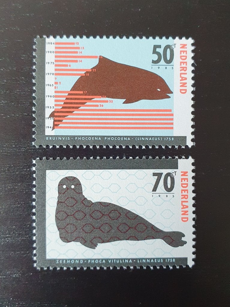 Nederland 1985 Bruinvis Zeehond NVPH 1338-1339 postfris, Verzenden, Postfris, Overige thema's