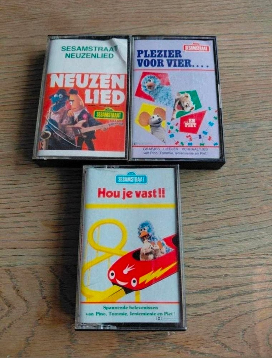 3 Sesamstraat cassettebandjes., Gebruikt, 2 t/m 25 bandjes, Kinderen en Jeugd, Ophalen of Verzenden