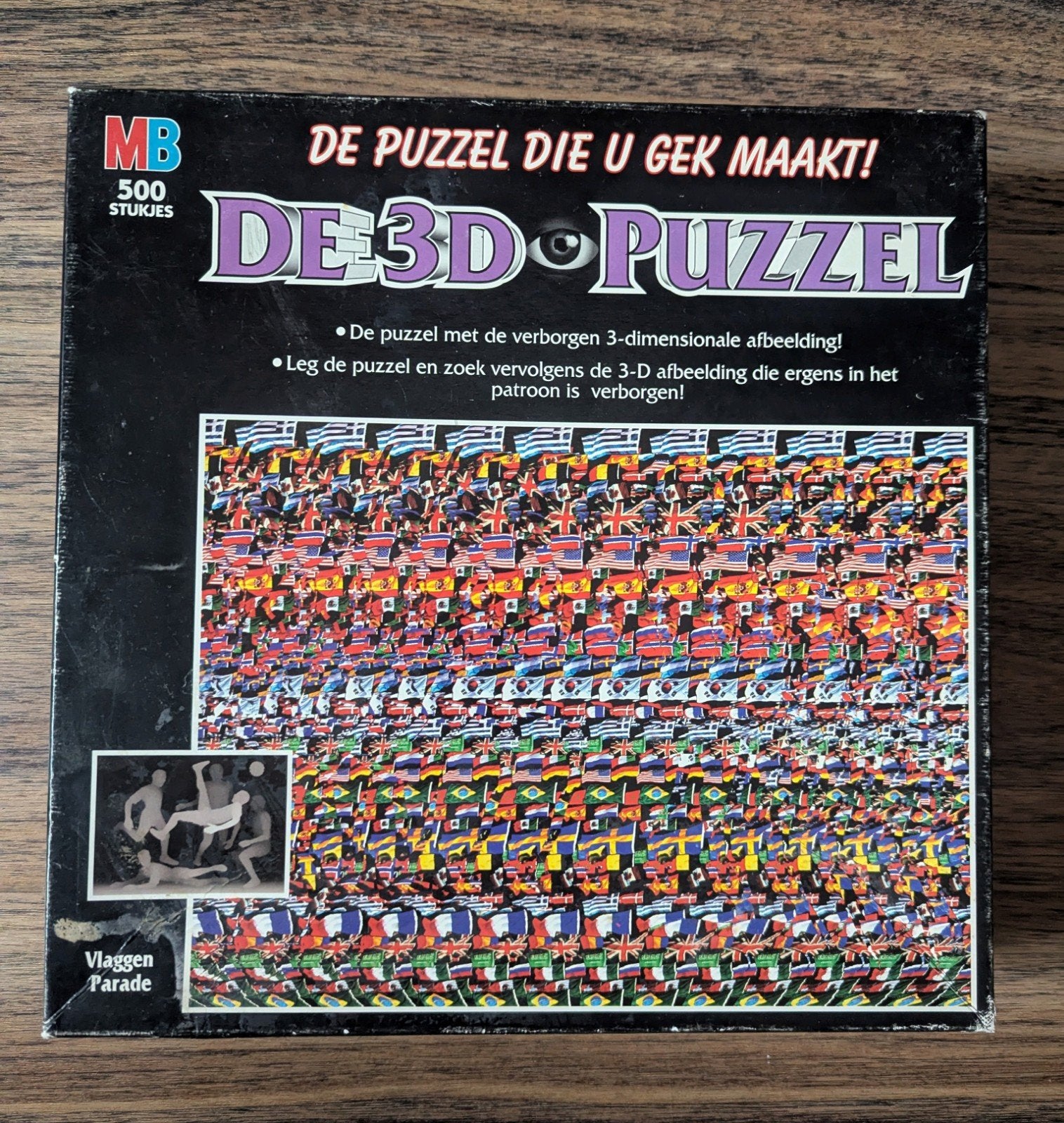 MB 3D Puzzel Vlaggen Parade 500 Stukjes, Ophalen of Verzenden, 500 t/m 1500 stukjes, Gebruikt, Rubik's of 3D-puzzel