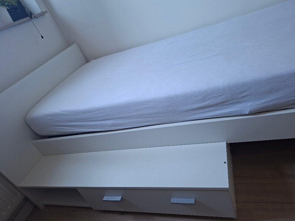 Eenpersoonsbed met lade, Ophalen, Gebruikt, 90 cm, Eenpersoons