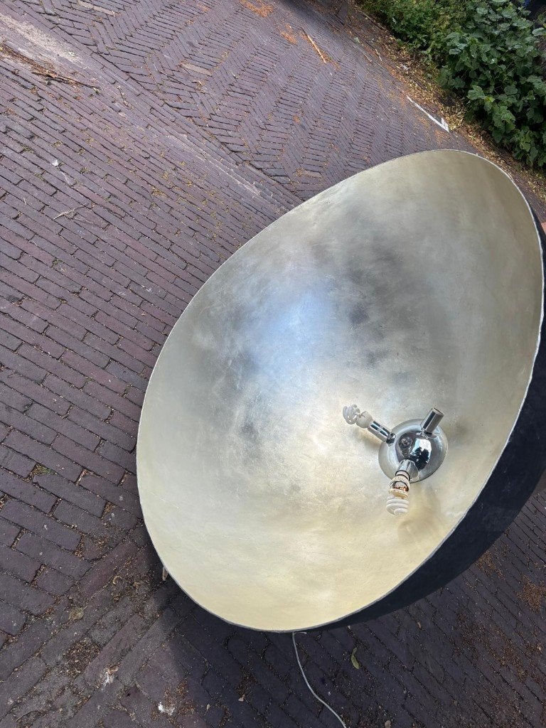 Grote design hanglamp zwart/goud, Ophalen, Gebruikt