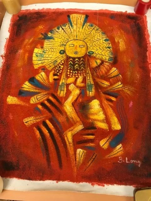 Schilderij abstract van B.Long, Antiek en Kunst, Ophalen