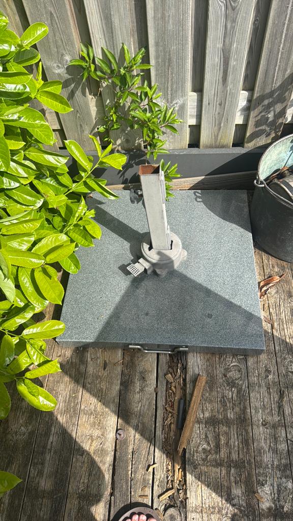 Parasol voet 70x70, Ophalen of Verzenden, Zo goed als nieuw, Minder dan 1 meter, Parasolvoet