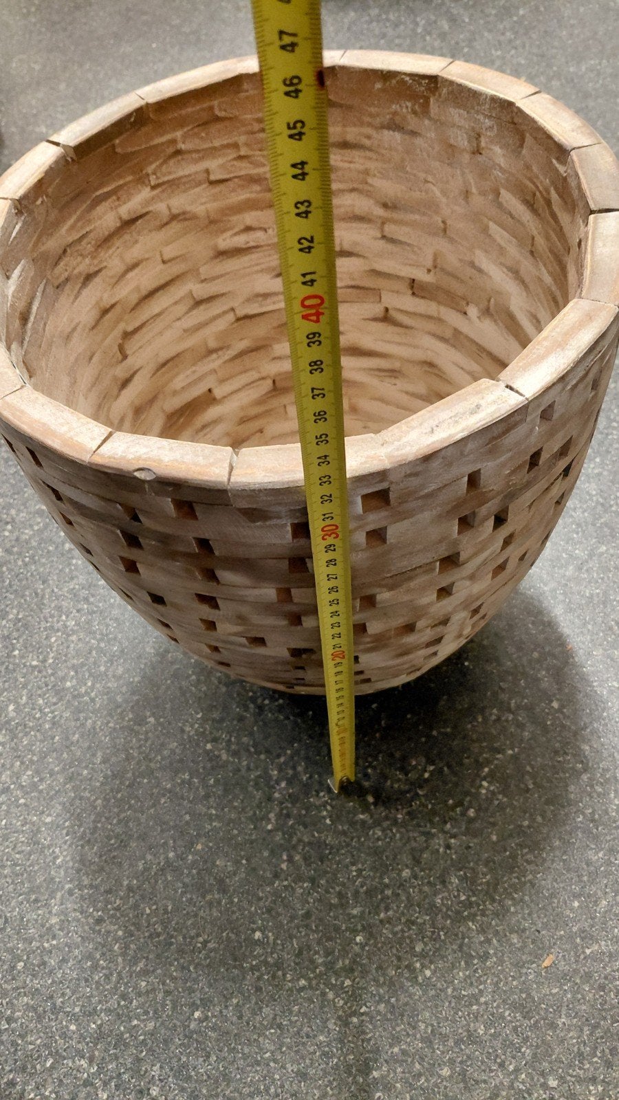 Houten bloempot - H 33 cm, B 28 cm, Gebruikt, Rond, Minder dan 40 cm, Balkon