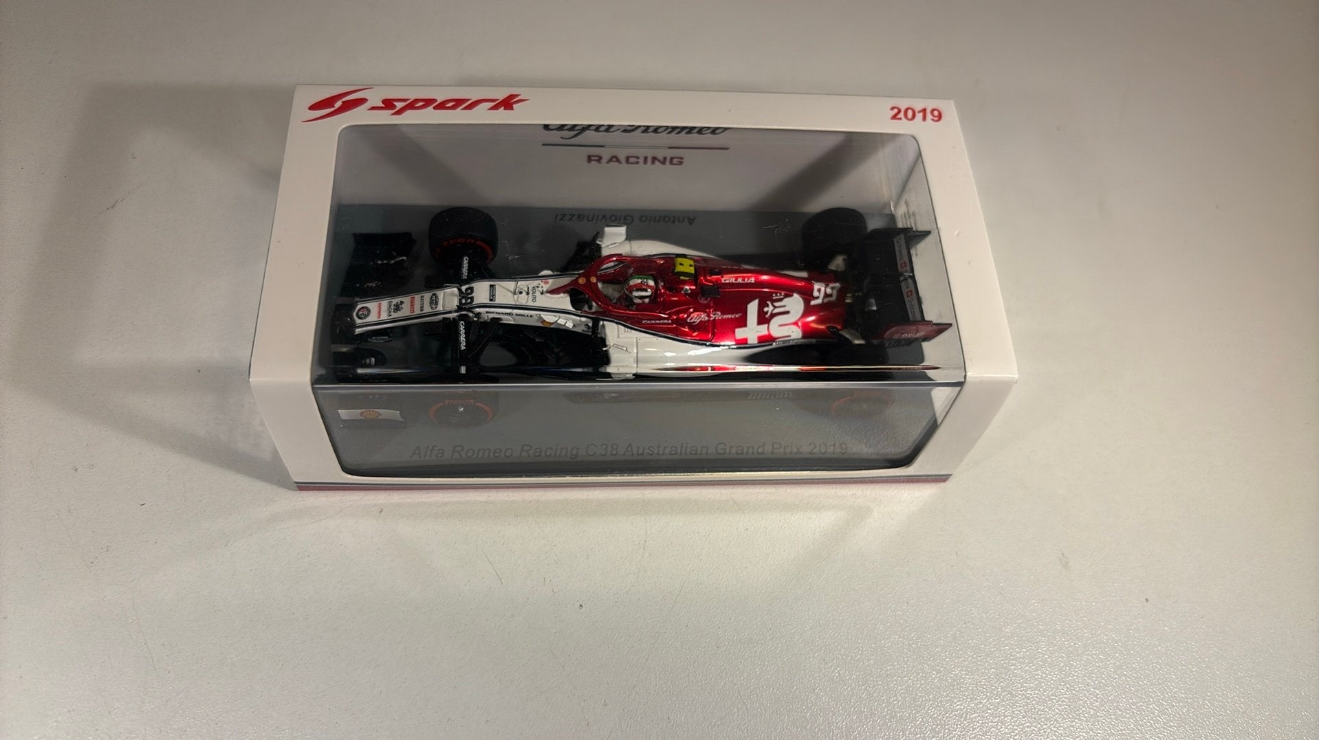 Alfa romeo c38 Australia A. Giovinazzi 2019 spark 1.43, Overige merken, Auto, Ophalen of Verzenden, A