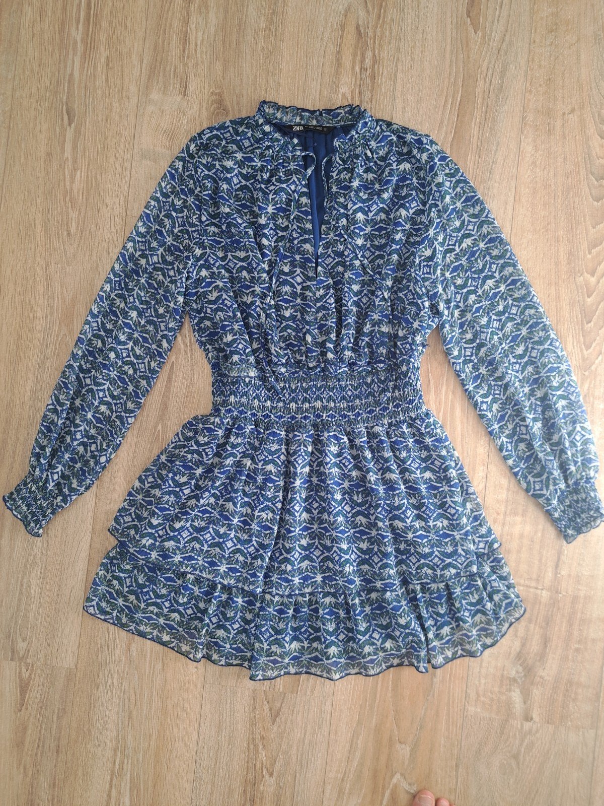 Zara jurk met print S, Blauw, Zara, Ophalen of Verzenden, Zo goed als nieuw