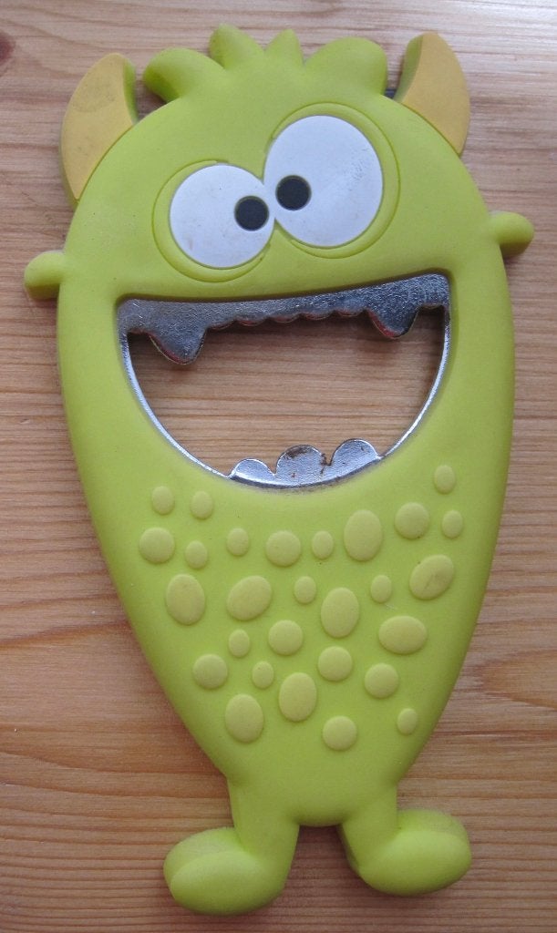 opener met magneet - koelkast hanger - smiley, Overige typen, Geel, Ophalen of Verzenden, Zo goed als nieuw