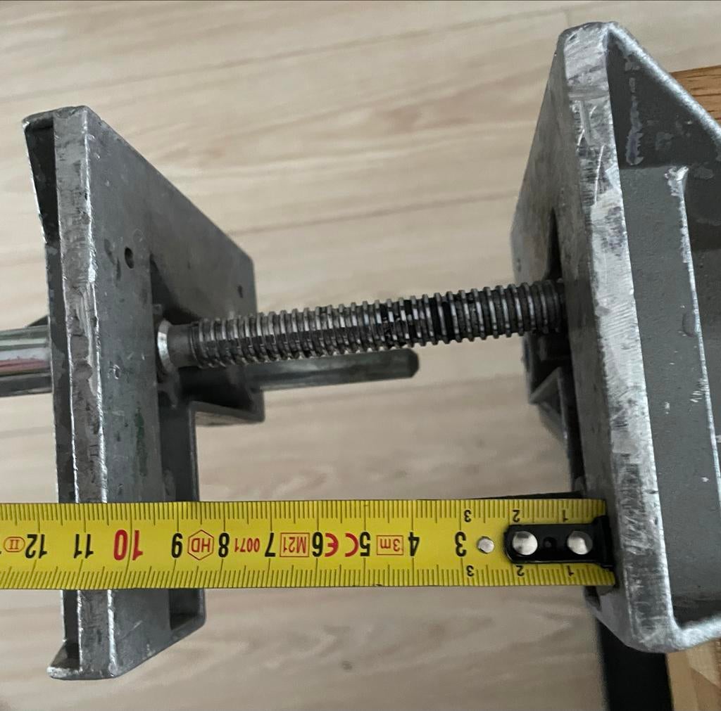 Aluminium Bankschroef - Max. 6,5 cm werkblad, 10 cm bekken, Doe-het-zelf en Verbouw, Werkbanken, Gebruikt, Bankschroef, Ophalen of Verzenden