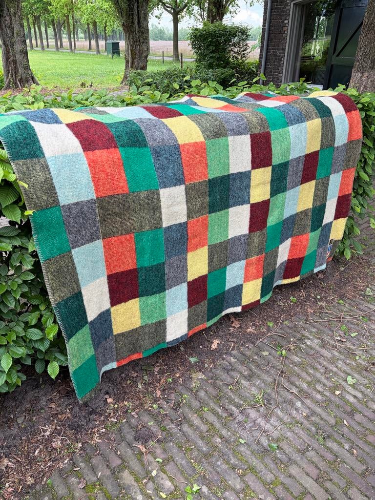 Vintage Didas Wollen Deken Sprei - 100% Scheerwol, Ophalen of Verzenden