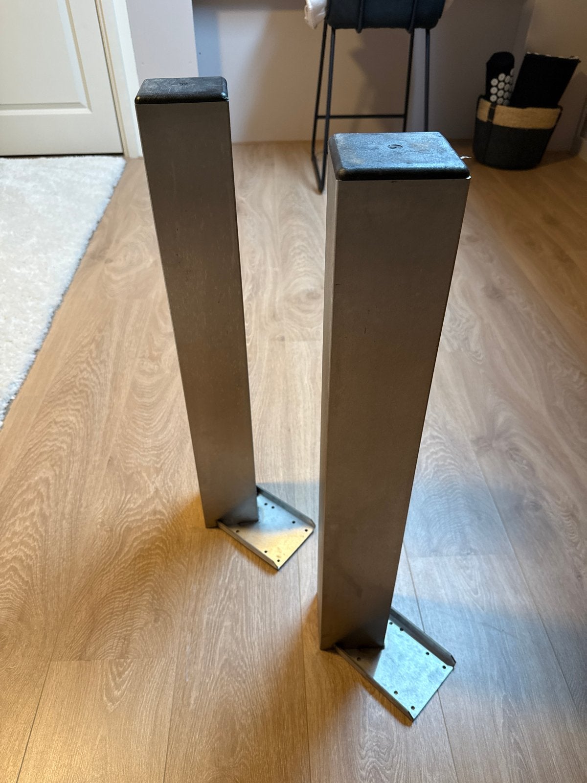 Zware RVS tafelpoten - 74 cm hoog, Huis en Inrichting, Ophalen, Tafelpoot, Gebruikt, 50 tot 100 cm