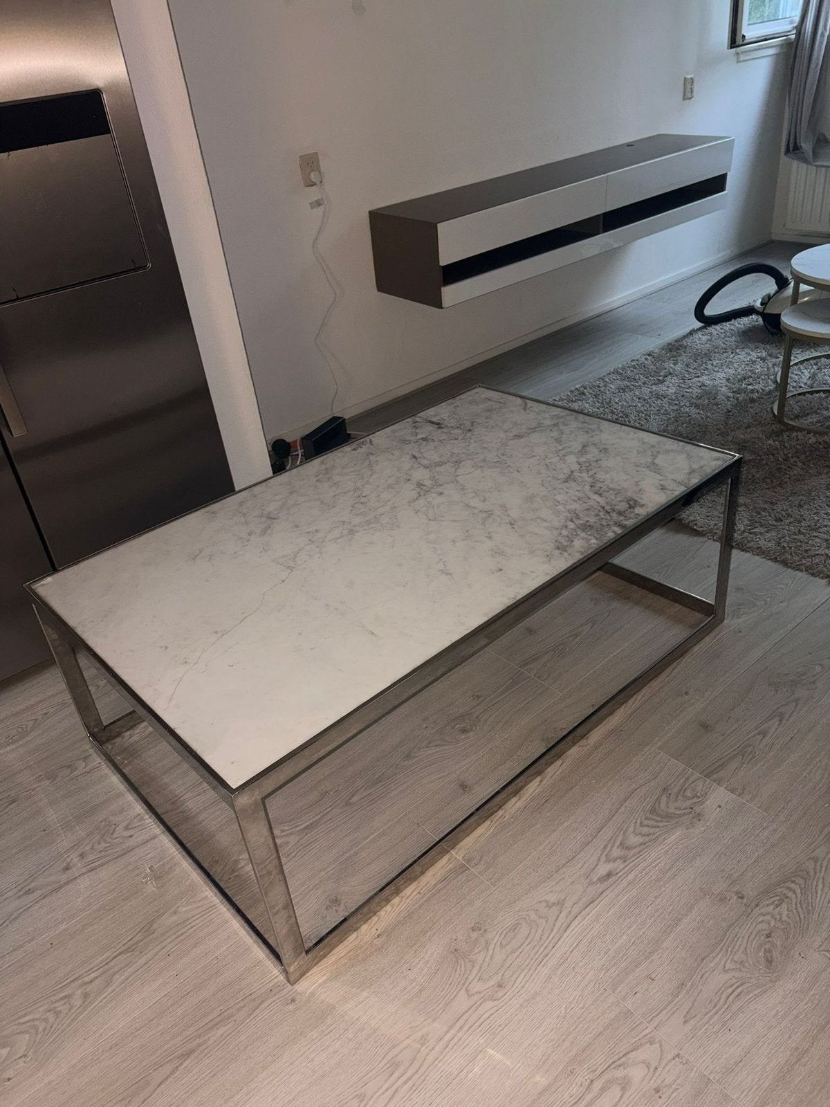 Marmeren salontafel, Ophalen of Verzenden, Zo goed als nieuw, Rond, 50 tot 100 cm