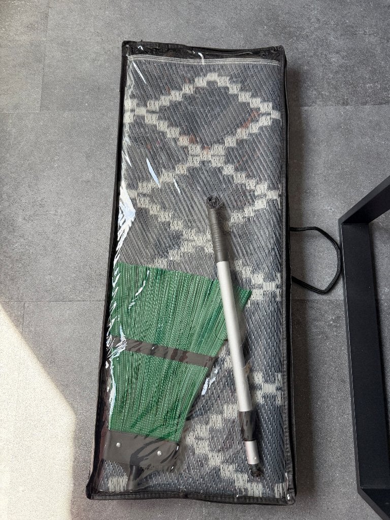 Obelink Tenttapijt 200x180cm & proplus Telescopische bezem, Ophalen of Verzenden, Zo goed als nieuw