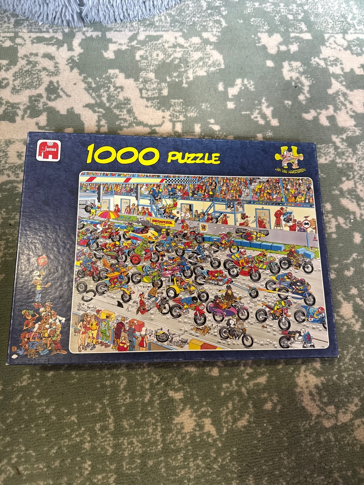 Jumbo 1000 Stukjes Puzzel Jan van Haasteren Motorrace, Ophalen of Verzenden, Meer dan 50 stukjes, Gebruikt, 6 jaar of ouder