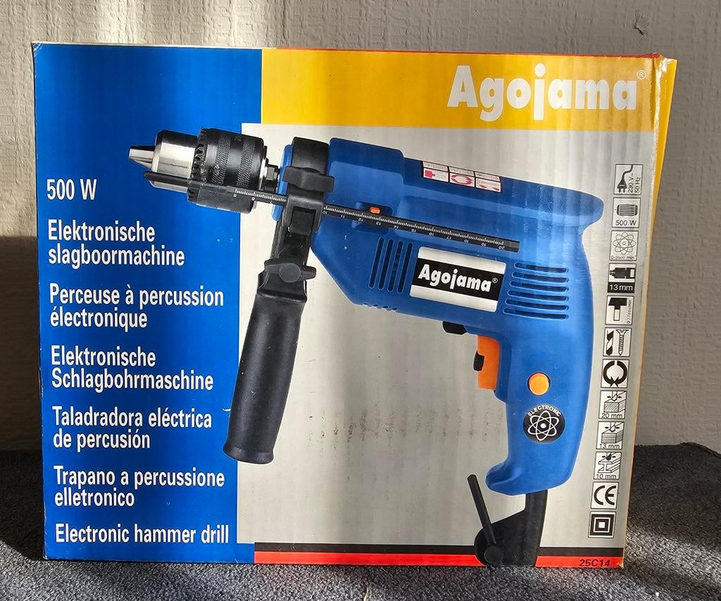 Agojama slag Boormachine nieuw, Ophalen of Verzenden, Nieuw, 400 tot 600 watt, Kolomboormachine