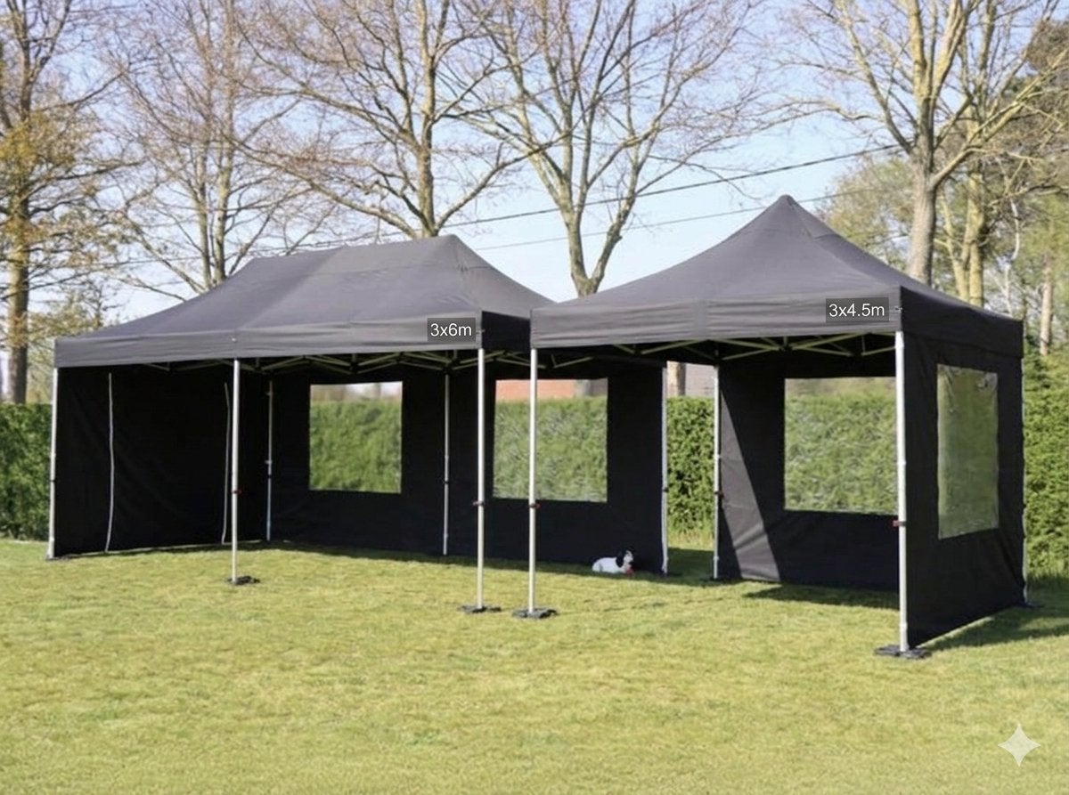 Partytent huren feest easy up grizzly 6X3 6X4,5 biertafels, Ophalen, Zo goed als nieuw, Minder dan 5 meter