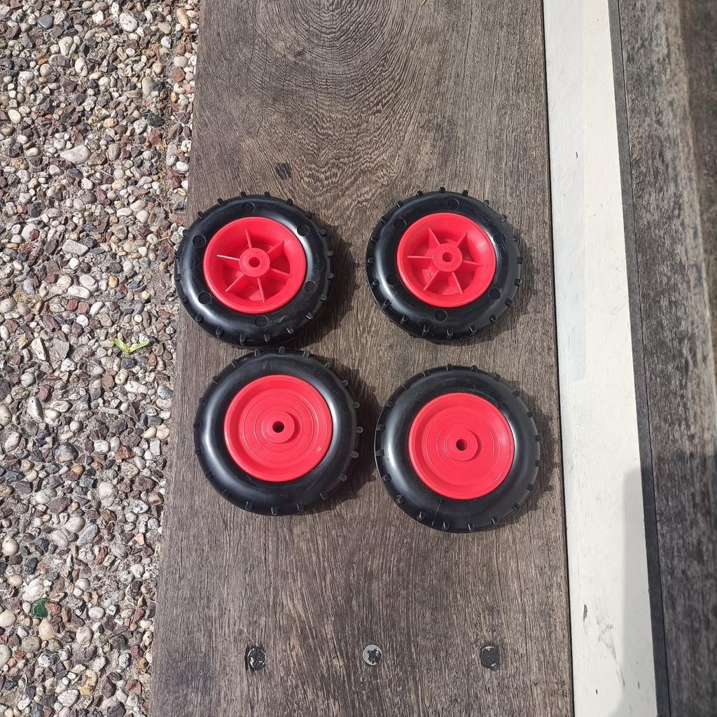 4 Nieuwe Trekker / wandelwagen wielen- 10 cm Rond, 26 mm Dik, Kinderen en Baby's, Speelgoed | Buiten | Voertuigen en Loopfietsen