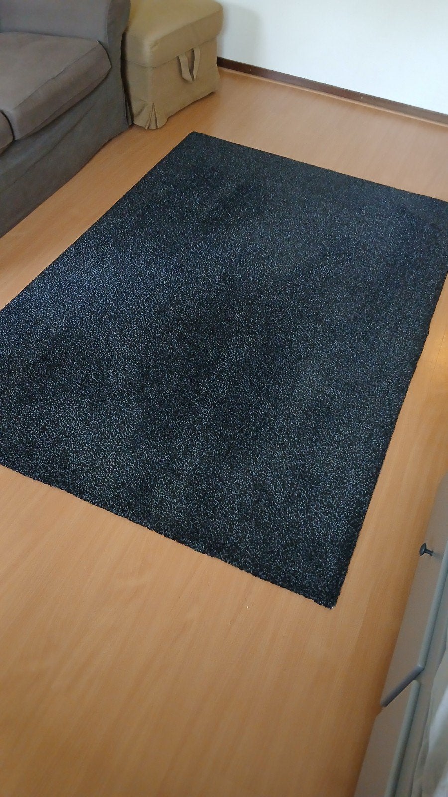 Ikea Vloerkleed met Anti-slip ondertapijt - Zwart, Ophalen, 100 tot 150 cm, Zwart, Zo goed als nieuw